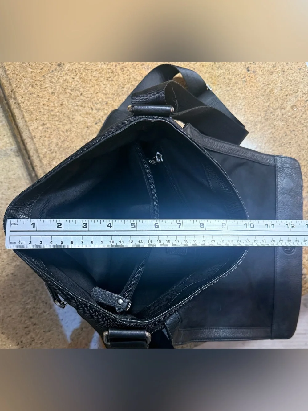 Emanuel Genuine Leather Messenger Bag Black Crossbody Laptop Travel Hand Made